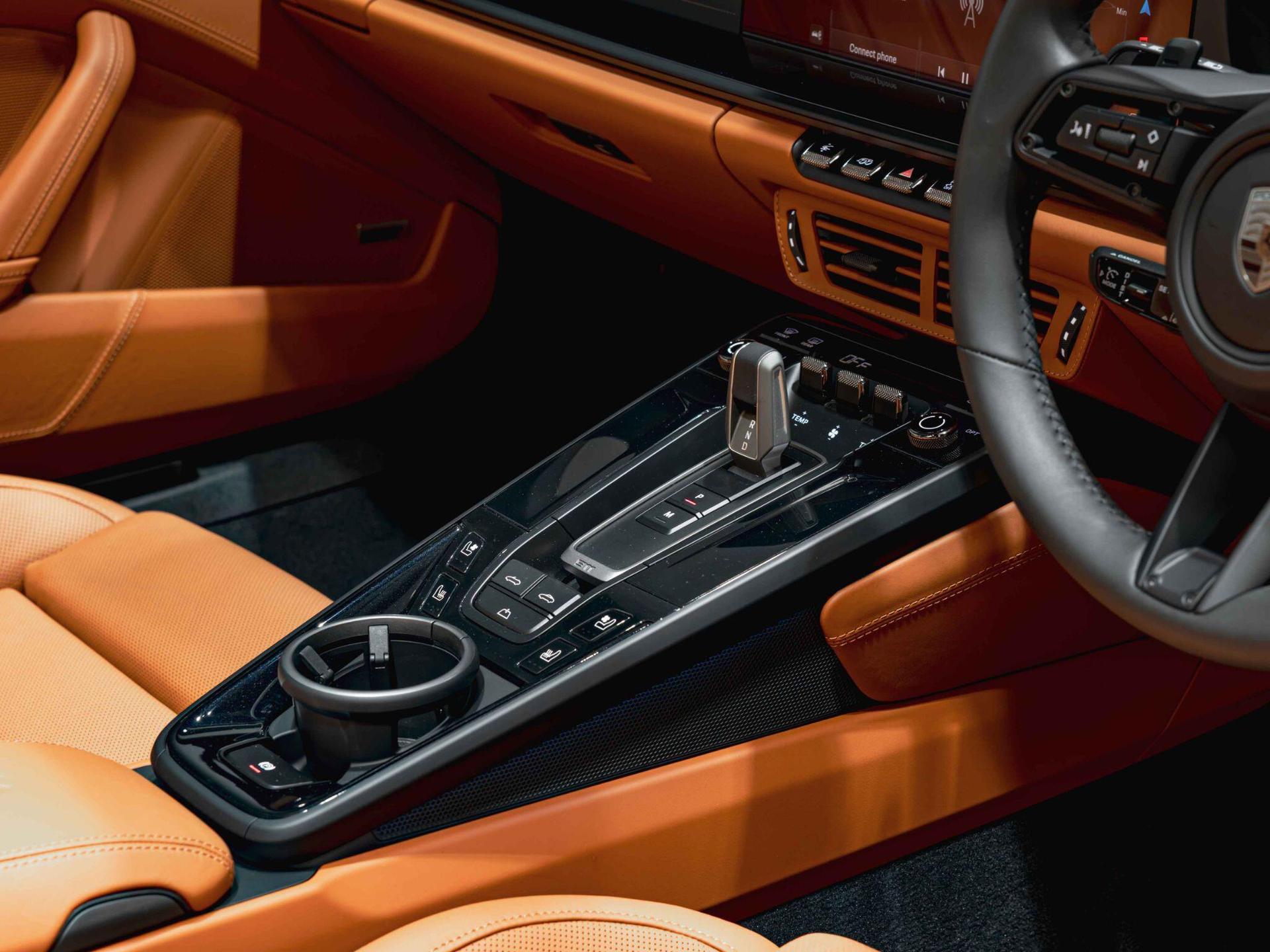 An interior shot of the interior front on a 2026 Porsche 911