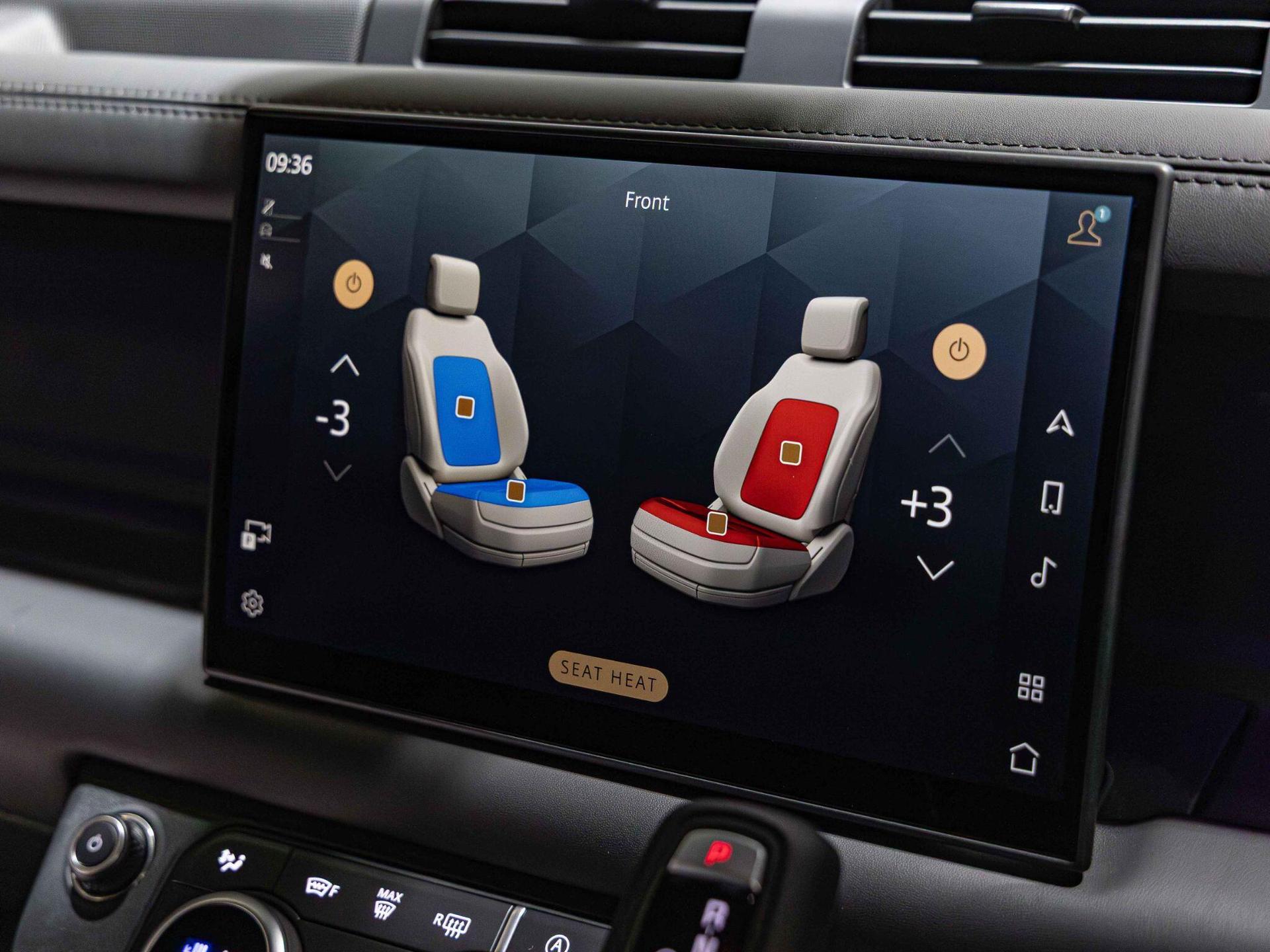 An interior shot of the infotainment system on a 2025 Land Rover Defender 90