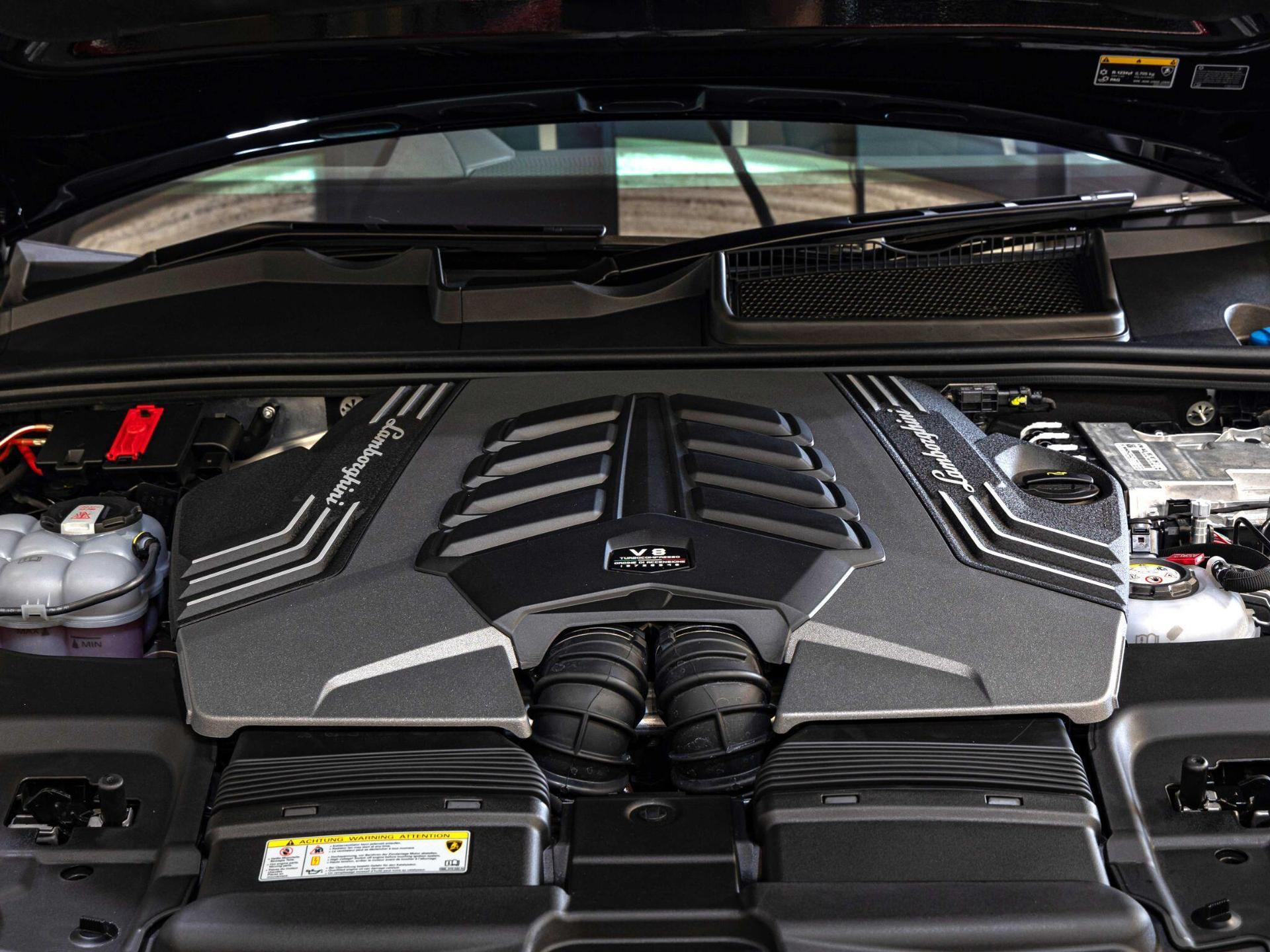 An exterior shot of the engine on a 2025 Lamborghini Urus